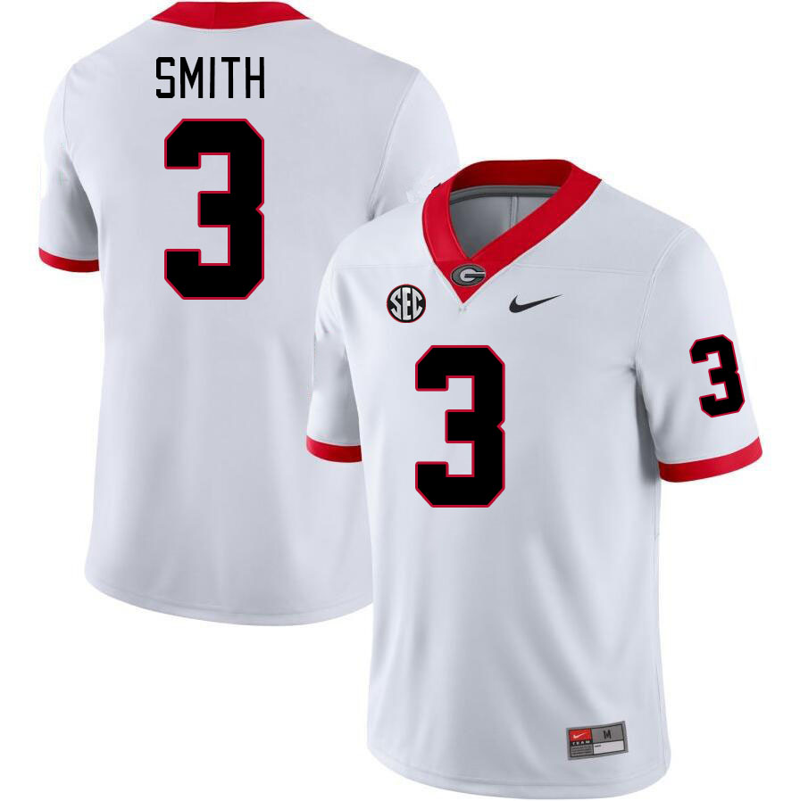 #3 Roquan Smith Georgia Bulldogs Jerseys Football Stitched-White